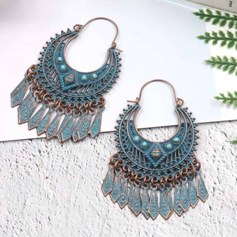 BOGO! Bohemian Ornate Semicircle Earrings - Picture 3 of 6